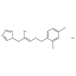 [(2,4-dichlorophenyl)methoxy]-2-(1H-1,2,4-triazol-1-yl)ethanimidamide hydrochloride Structure