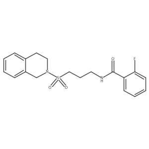 2-fluoro-N-[3-(1,2,3,4-tetrahydroisoquinoline-2-sulfonyl)propyl]benzamide结构式