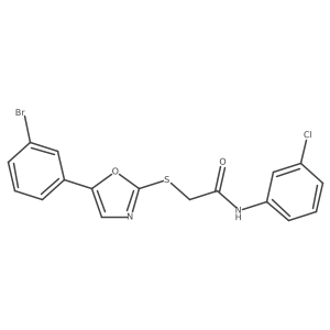 2-((5-(3-bromophenyl)oxazol-2-yl)thio)-N-(3-chlorophenyl)acetamide结构式