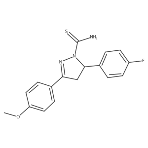 5-(4-Fluorophenyl)-3-(4-methoxyphenyl)-4,5-dihydro 1H-pyrazole-1-carbothioamide Structure