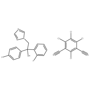 1,3-Benzenedicarbonitrile, 2,4,5,6-tetrachloro-, mixt. with alpha-(2-fluorophenyl)-alpha-(4-fluorophenyl)-1H-1,2,4-triazole-1-ethanol结构式
