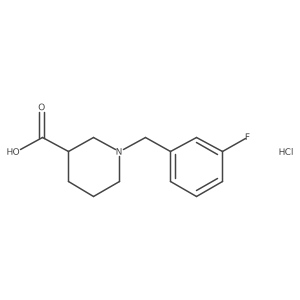 1-(3-Fluorobenzyl)piperidine-3-carboxylic acid hydrochloride结构式