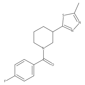 (4-Fluorophenyl)(3-(5-methyl-1,3,4-thiadiazol-2-yl)piperidin-1-yl)methanone Structure