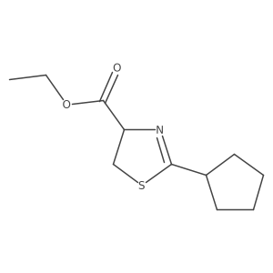 Ethyl 2-cyclopentyl-4,5-dihydrothiazole-4-carboxylate结构式