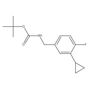 tert-Butyl 3-cyclopropyl-4-fluorobenzylcarbamate结构式