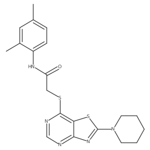 N-(2,4-dimethylphenyl)-2-((2-(piperidin-1-yl)thiazolo[4,5-d]pyrimidin-7-yl)thio)acetamide结构式