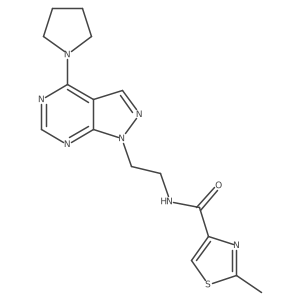 2-methyl-N-(2-(4-(pyrrolidin-1-yl)-1H-pyrazolo[3,4-d]pyrimidin-1-yl)ethyl)thiazole-4-carboxamide Structure