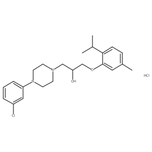 1-[4-(3-chlorophenyl)piperazin-1-yl]-3-(2-isopropyl-5-methyl-phenoxy)propan-2-ol;hydrochloride Structure