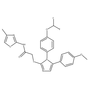 2-((1-(4-(difluoromethoxy)phenyl)-5-(4-methoxyphenyl)-1H-imidazol-2-yl)thio)-N-(4-methylthiazol-2-yl)acetamide Structure