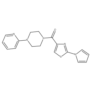 (2-(1H-pyrrol-1-yl)thiazol-4-yl)(4-(pyridin-2-yl)piperazin-1-yl)methanone Structure