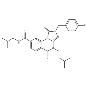 2-(4-fluorobenzyl)-N-isobutyl-4-(3-methylbutyl)-1,5-dioxo-1,2,4,5-tetrahydro[1,2,4]triazolo[4,3-a]quinazoline-8-carboxamide Structure