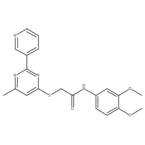 N-(3,4-dimethoxyphenyl)-2-((6-methyl-2-(pyridin-3-yl)pyrimidin-4-yl)thio)acetamide结构式
