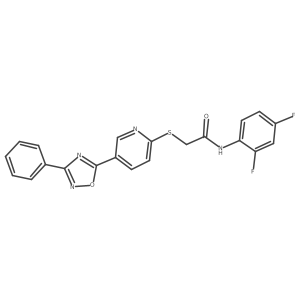 N-(2,4-difluorophenyl)-2-((5-(3-phenyl-1,2,4-oxadiazol-5-yl)pyridin-2-yl)thio)acetamide结构式