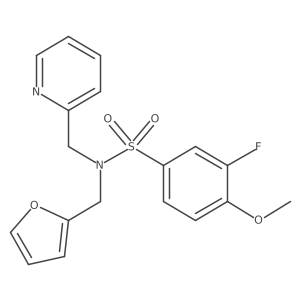 3-fluoro-N-(furan-2-ylmethyl)-4-methoxy-N-(pyridin-2-ylmethyl)benzenesulfonamide Structure