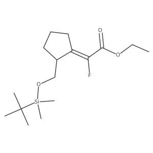 Ethyl 2-(2-{[(tert-butyldimethylsilyl)oxy]methyl}cyclopentylidene)-2-fluoroacetate结构式