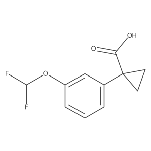 1-[3-(Difluoromethoxy)phenyl]cyclopropane-1-carboxylic acid结构式