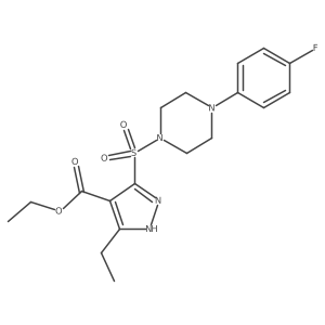 ethyl 3-ethyl-5-((4-(4-fluorophenyl)piperazin-1-yl)sulfonyl)-1H-pyrazole-4-carboxylate Structure