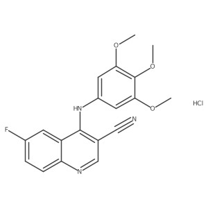 6-Fluoro-4-((3,4,5-trimethoxyphenyl)amino)quinoline-3-carbonitrile hydrochloride结构式