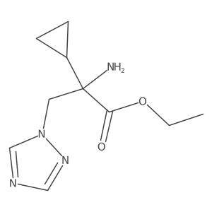 ethyl 2-amino-2-cyclopropyl-3-(1H-1,2,4-triazol-1-yl)propanoate结构式