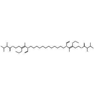 L-Valine, 1,1a(2)-[1,12-dodecanediylbis[(formylimino)[(3Z)-4-methyl-3-(methyldithio)-3-butene-4,1-diyl]]] ester Structure