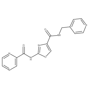 2-(pyrazine-2-carboxamido)-N-(pyridin-4-ylmethyl)oxazole-4-carboxamide结构式