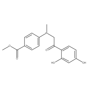 4-[[2-(2,4-Dihydroxyphenyl)-2-oxoethyl]methylamino]benzoic acid methyl ester结构式