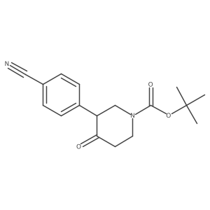 tert-Butyl 3-(4-cyanophenyl)-4-oxopiperidine-1-carboxylate结构式