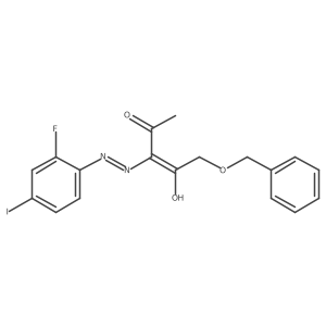 1-(Benzyloxy)-3-[(2-fluoro-4-iodophenyl)hydrazono]pentane-2,4-dione结构式