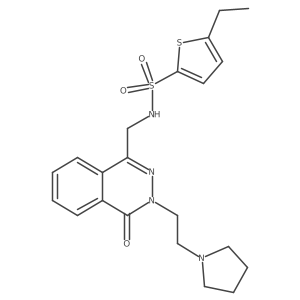 5-ethyl-N-((4-oxo-3-(2-(pyrrolidin-1-yl)ethyl)-3,4-dihydrophthalazin-1-yl)methyl)thiophene-2-sulfonamide结构式