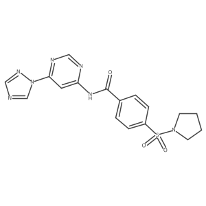 N-(6-(1H-1,2,4-triazol-1-yl)pyrimidin-4-yl)-4-(pyrrolidin-1-ylsulfonyl)benzamide Structure