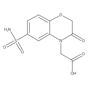 2-(3-oxo-6-sulfamoyl-3,4-dihydro-2H-1,4-benzoxazin-4-yl)acetic acid结构式