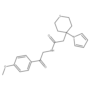 N-[2-(4-methoxyphenyl)-2-oxoethyl]-2-[4-(1H-pyrrol-1-yl)tetrahydro-2H-thiopyran-4-yl]acetamide结构式