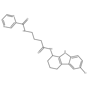 N-(4-((6-chloro-2,3,4,9-tetrahydro-1H-carbazol-1-yl)amino)-4-oxobutyl)pyrazine-2-carboxamide结构式