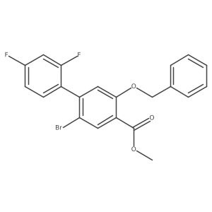 Methyl 5-(benzyloxy)-2-bromo-2',4'-difluorobiphenyl-4-carboxylate结构式