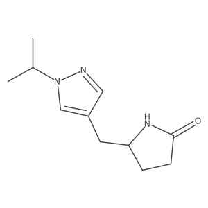 5-{[1-(propan-2-yl)-1H-pyrazol-4-yl]methyl}pyrrolidin-2-one结构式