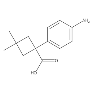 1-(4-Aminophenyl)-3,3-dimethylcyclobutane-1-carboxylic acid结构式