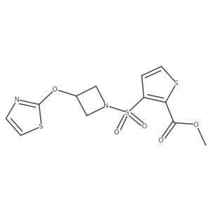 Methyl 3-((3-(thiazol-2-yloxy)azetidin-1-yl)sulfonyl)thiophene-2-carboxylate结构式