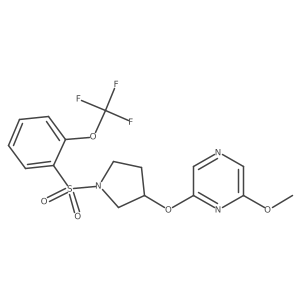 2-Methoxy-6-({1-[2-(trifluoromethoxy)benzenesulfonyl]pyrrolidin-3-yl}oxy)pyrazine结构式