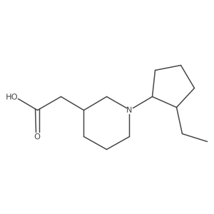 3-Piperidineacetic acid, 1-(2-ethylcyclopentyl)-结构式