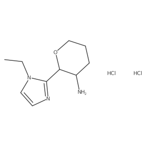 (2R,3R)-2-(1-Ethylimidazol-2-yl)oxan-3-amine;dihydrochloride Structure