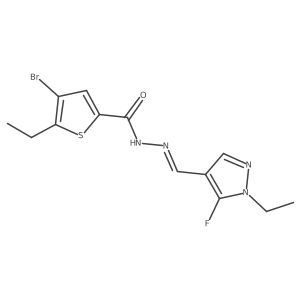 4-Bromo-5-ethyl-N'-((1-ethyl-5-fluoro-1H-pyrazol-4-yl)methylene)thiophene-2-carbohydrazide Structure