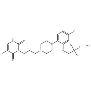 2,4(1H,3H)-Pyrimidinedione, 3-(3-(4-(4-fluoro-2-(2,2,2-trifluoroethoxy)phenyl)-1-piperazinyl)propyl)-5-methyl-, hydrochloride Structure