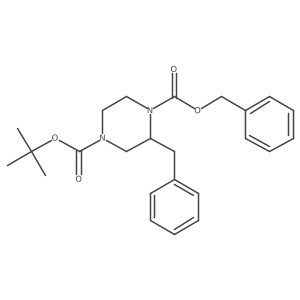 1-Benzyl 4-(tert-butyl) 2-benzylpiperazine-1,4-dicarboxylate Structure