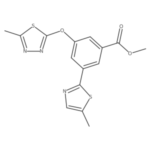 3-[(5-Methyl-1,3,4-thiadiazol-2-yl)oxy]-5-(5-methyl-2-thiazolyl)benzoic acid methyl ester结构式