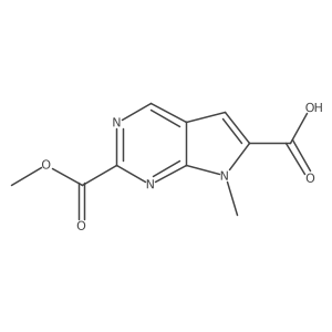 2-(Methoxycarbonyl)-7-methyl-7H-pyrrolo[2,3-d]pyrimidine-6-carboxylic acid结构式