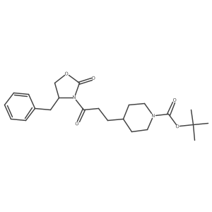 1,1-Dimethylethyl 4-[3-oxo-3-[(4S)-2-oxo-4-(phenylmethyl)-3-oxazolidinyl]propyl]-1-piperidinecarboxylate结构式