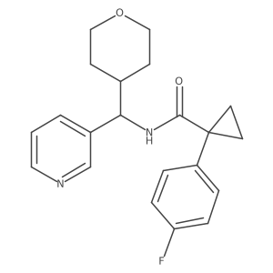 1-(4-fluorophenyl)-N-(pyridin-3-yl(tetrahydro-2H-pyran-4-yl)methyl)cyclopropanecarboxamide结构式