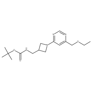 tert-butyl N-({1-[6-(ethoxymethyl)pyrimidin-4-yl]azetidin-3-yl}methyl)carbamate结构式