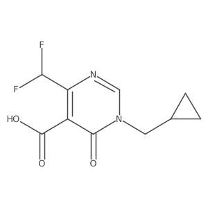 1-(Cyclopropylmethyl)-4-(difluoromethyl)-6-oxo-1,6-dihydropyrimidine-5-carboxylic acid结构式