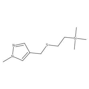 1-methyl-4-({[2-(trimethylsilyl)ethyl]sulfanyl}methyl)-1H-pyrazole结构式